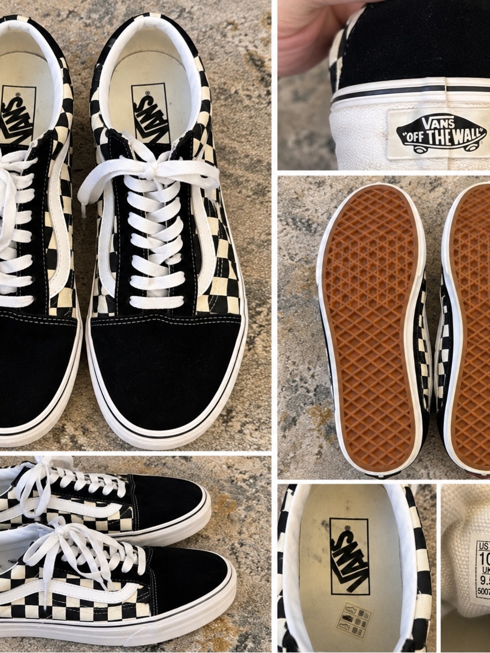 Vans Checkerboard Old Skool Sneakers - Black & White